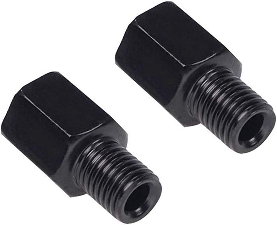 Motorcycle rear mirrors Thread diameter Converter Adapter Height adjustment black positive 10mm →positive 10mm (Pack of 2)