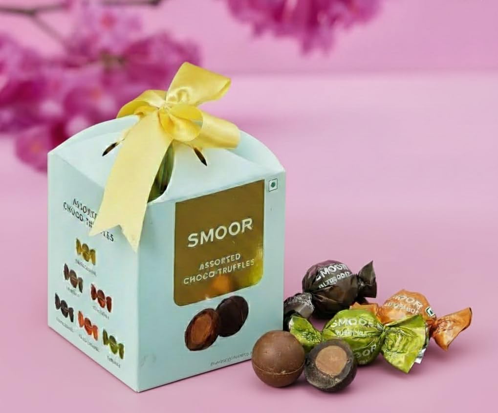 SMOOR Valentines Assorted Choco Truffles Box Of 16 |Premium Chocolate Gift Box|Luxury Gift Hamper For Festive, Birthday,Anniversary, & Special Occasions | (244 Gram)