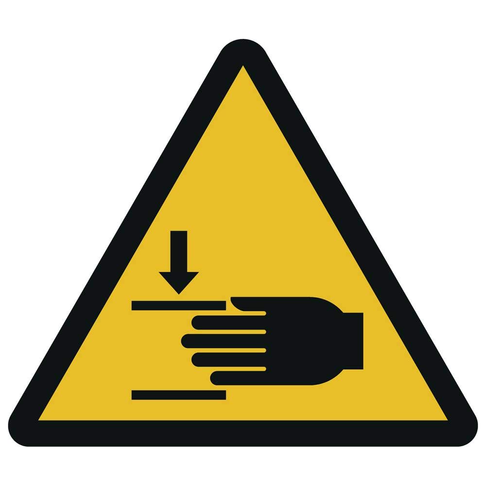 Prolac Warning Stickers W024 Warning against Hand Injuries Pack of 100 Side Length 25 mm, 25mm