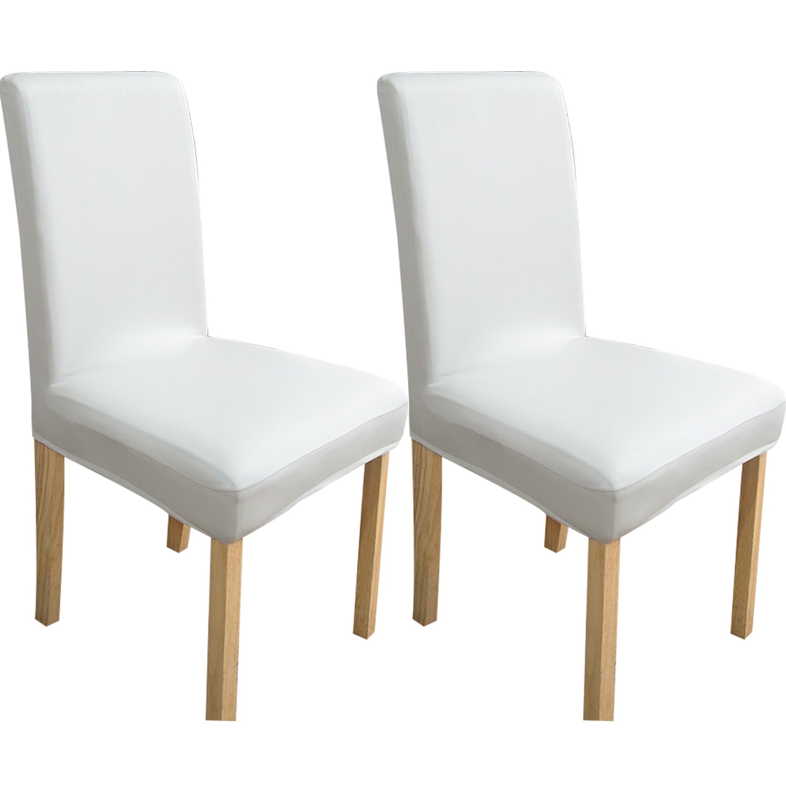 Konsilsa PU Leather Dining Room Chair CoverS Stretch Dining Chair Slipcovers Removable Durable Super Fit Chair Seat Slipcovers Chair Protector Cover for Office Cafe Bar (Color : B, Size : 2 pieces)