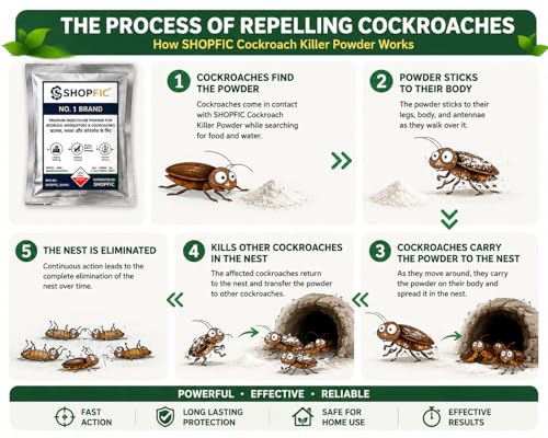 Image of Bed Bug, Cockroach & Termite Killer Powder (50g) | Fast Action Cypermethrin Insecticide for Khatmal, Cockroaches, Deemak, Ants & Crawling Insects | Household Pest Control Powder