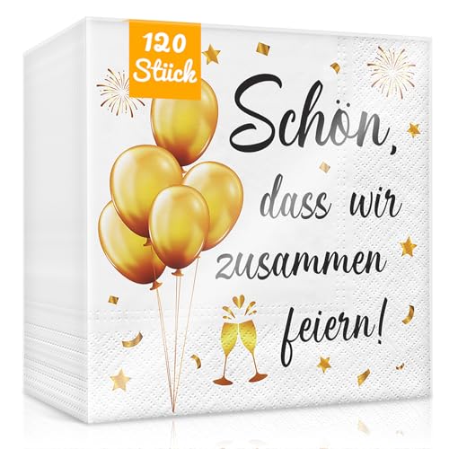 20 Servietten „Lass Es Krachen“ – 33 X 33 Cm, Dreilagig, Mit Geprägtem Rand, Für Geburtstagspartys & Tischdekoration