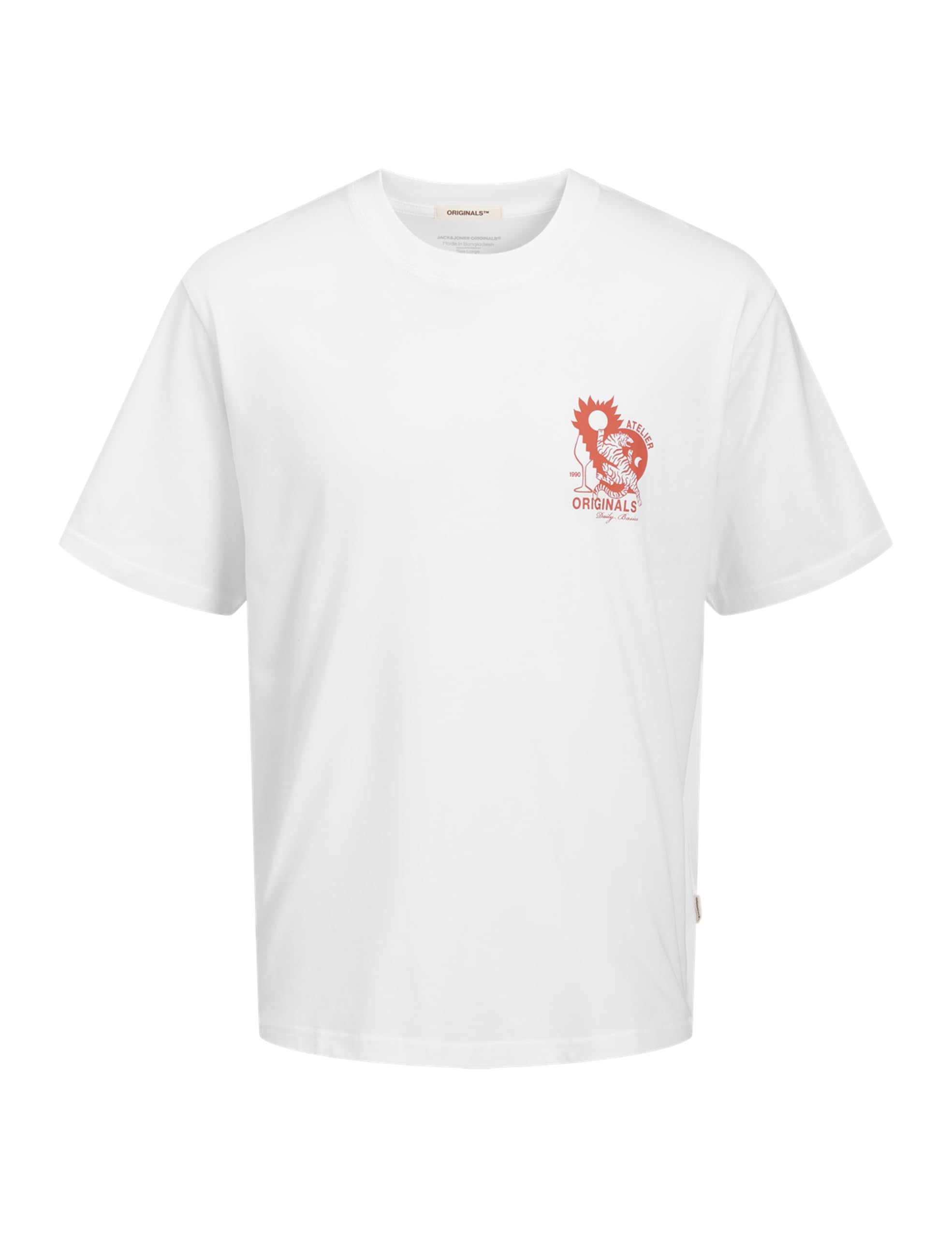 JACK & JONES Men's Jorbellagio Collage Tee SS Crew Ne Pls, Bright White, 6XL