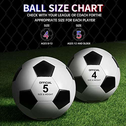 Hydren 4 Pack Soccer Ball With Pump Size 4, Size 5, Girls Pink Sport Soccer Ball For Game Training Practice Youth Adult Soccer Players Boys Girls (Elegant, Size 5), White #TOP2
