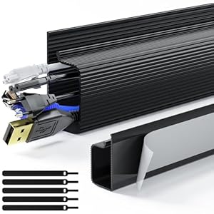 Delamu 2 Pack Safe & Tidy Cable Management Solution – Protect Kids & Pets with Home & Office Cable Management Under Desk,Cable Organizer, Cable Management Kit,Cord Organizer for Desk, 15.7inX2