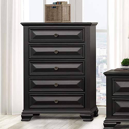 Roundhill Furniture Renova Vintage Black 5-Drawer Chest by Roundhill Furniture - Used condition - Image 2