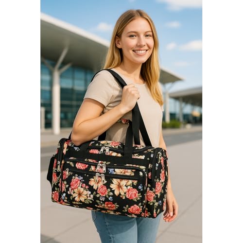 Image of World Traveler Floral Duffel Bag, Rose Lily, One Size