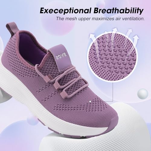 Image of ZOVE Wide Toe Box Shoes Women Extra Wide Width Sneakers Ultra Light Road Running Shoes Non-Slip Tennis Sneakers Breathable Walking Athletic