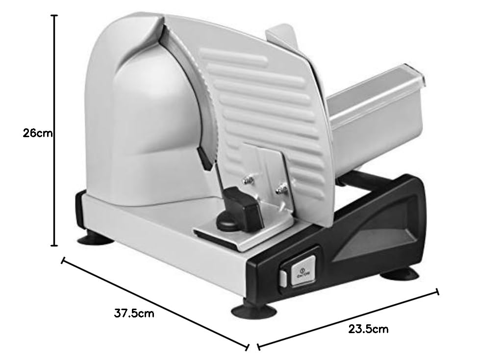 Venga! Uniwersalna elektryczna krajalnica uniwersalna, stal nierdzewna, ostrze 19 cm ze stali nierdzewnej, regulacja grubości cięcia do 15 mm, 150 W, srebrna, VG AS 3003