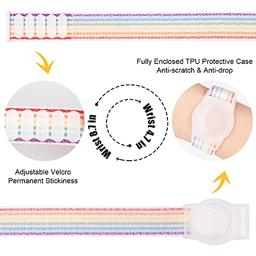Image of Bracelet for AirTag Kids,Protective Cover for Air Tag with Nylon Wristband | Adjustable for Air Tag Bracelet,Anti Lost GPS Trackers Case Elastic Watch Band for Toddlers Girls Boys Elders