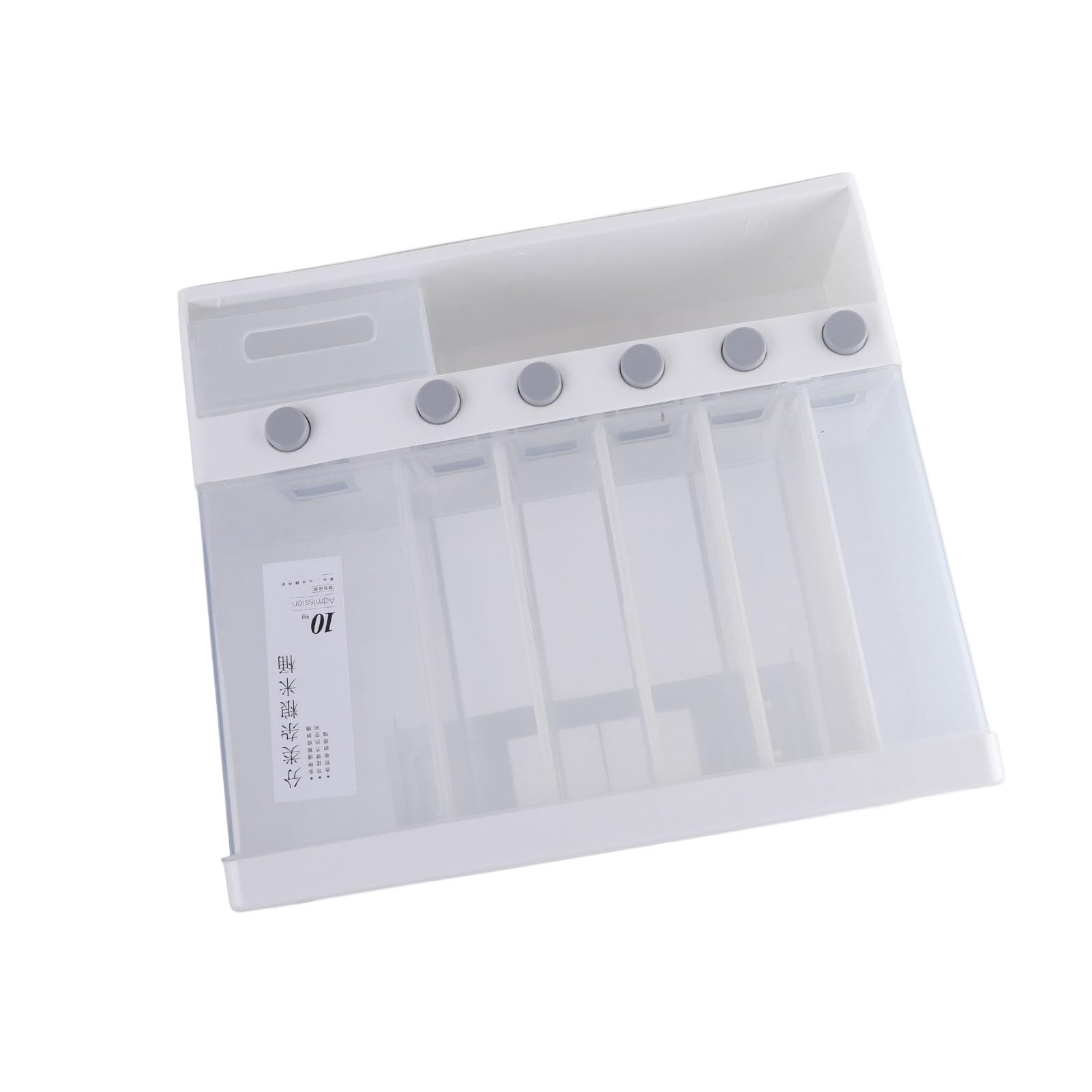 Aramox Distributeur Mural de Nourriture Sèche, Boîte Distributrice de Riz en PP 22 Lb avec Couvercle Hermétique et Tasse à Mesurer, Récipient de Stockage de Céréales à une Presse pour Garde-manger de