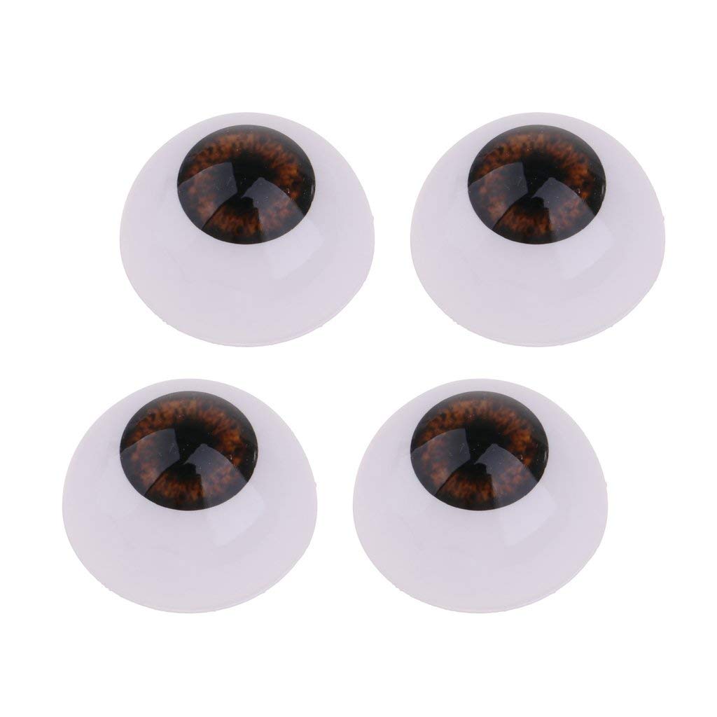 Inzopo 24mm Acrylic Eyeballs Brown Iris Safety Eyes for Reborn Baby Girl/Boy Dolls DIY Making Accessories