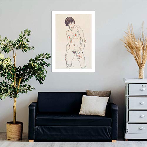 Affiche Egon Schiele Debout penché à droite format extra large mat - 2