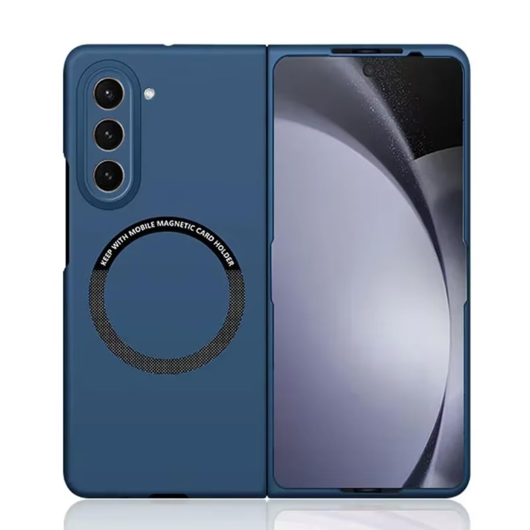 Ultracienkie, bezramkowe, magnetyczne etui na telefon Samsung Z Fold 7, twarda obudowa z funkcją ładowania bezprzewodowego (do Galaxy Z Fold7/niebieski)