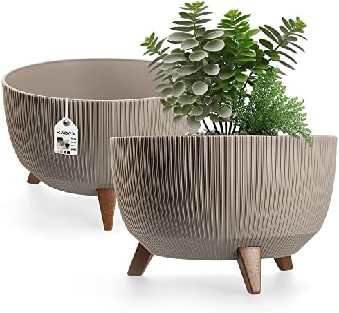 KADAX Blumentopf aus Kunststoff mit drei Einsteckstützen, runde