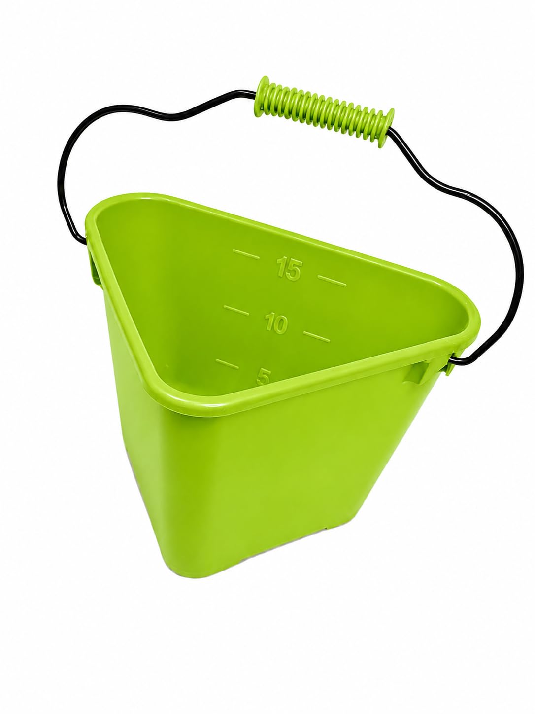 KEBA Trican Ergonomic Bucket 17L – Body-Hugging Triangular Design Reduces Strain and Makes Heavy Loads Easier to Carry, Easy-Pour Food-Safe Utility Tub, Made in Sweden (Lime Green)
