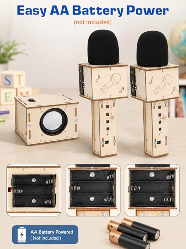 SIHUADON STEM Toys for Ages 8-13, DIY Bluetooth Speaker & Microphone Kits, Build Your Own Speaker Karaoke Machine for Kids 8-12, Science Electronics Experiment Kit, Educational Gifts for Boys Girls — view 4