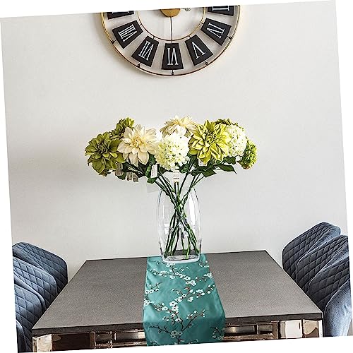 Chemin de table chinois polyester vert fleur de prunier décoration table fête banquet chic - 5
