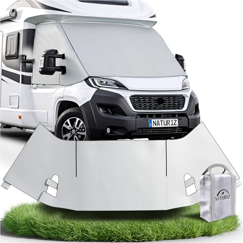 NATURIZ FIAT Ducato Housse de pare-brise - Tapis thermique extérieur de qualité supérieure résistant aux intempéries avec protection solaire efficace pour...