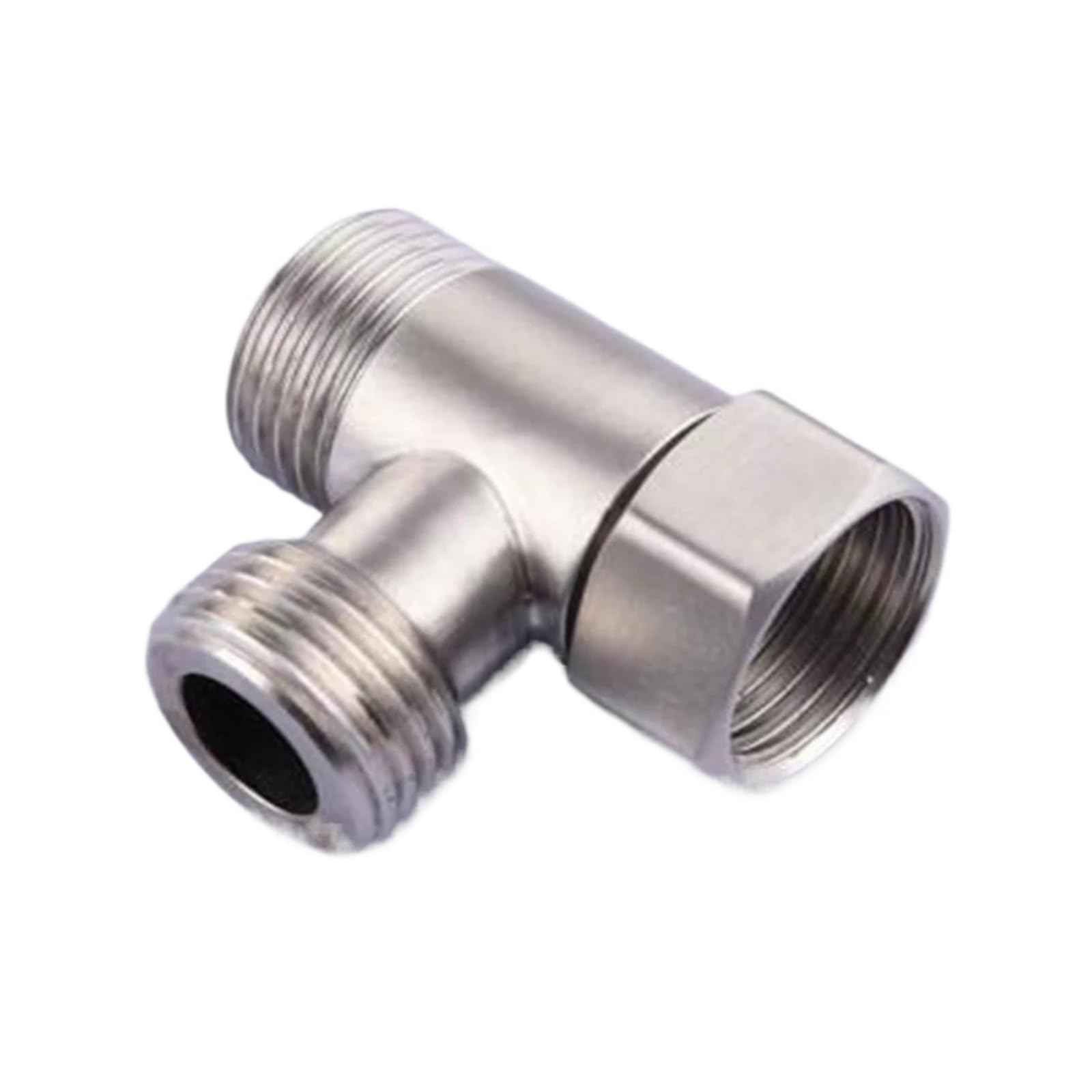 Hose Splitter Toilet Diverter Valve Copper G1/2" T-Valve Bidet Sprayer Shower Fitting Water Heater Live Joint Plating Three-Way for Bathroom