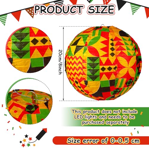 Image of Panelee 12 Pcs Kwanzaa Paper Lanterns 8 Inch Round Hanging Decorations for Kwanzaa Party Supplies Indoor Outdoor