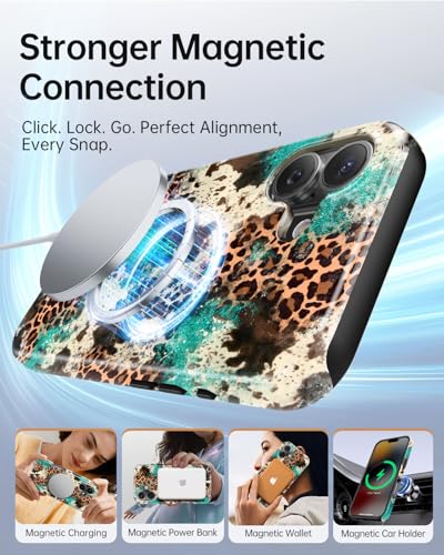 Coque iPhone 16 Plus antichoc silicone fine compatible MagSafe motif léopard - 3