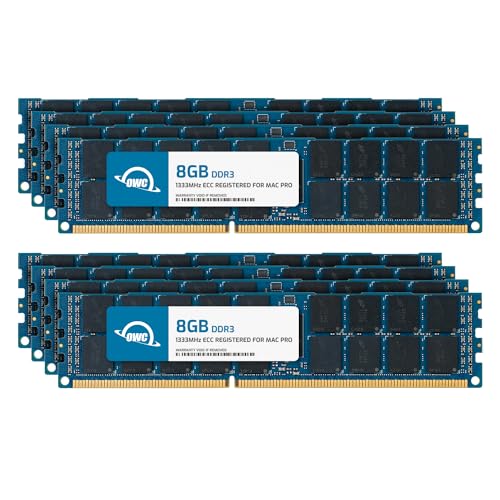 64GB (8 x 8GB) PC10600 DDR3 ECC-R 1333MHz DIMMs Memory Compatible with Mac Pro 2009-2012 Nehalem & Westmere (OWC1333D3X8M64K)