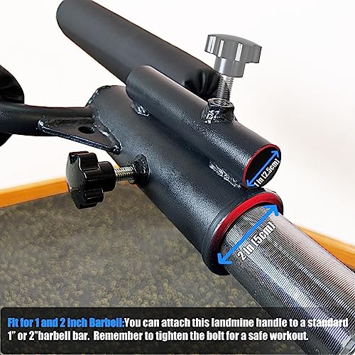 Image of Viking Press Landmine Handle for 2-Inch Barbell, Hack Squat T-Bar Row Attachment Strength Training Accessories, Shoulder Press Landmine Attachment Equipment