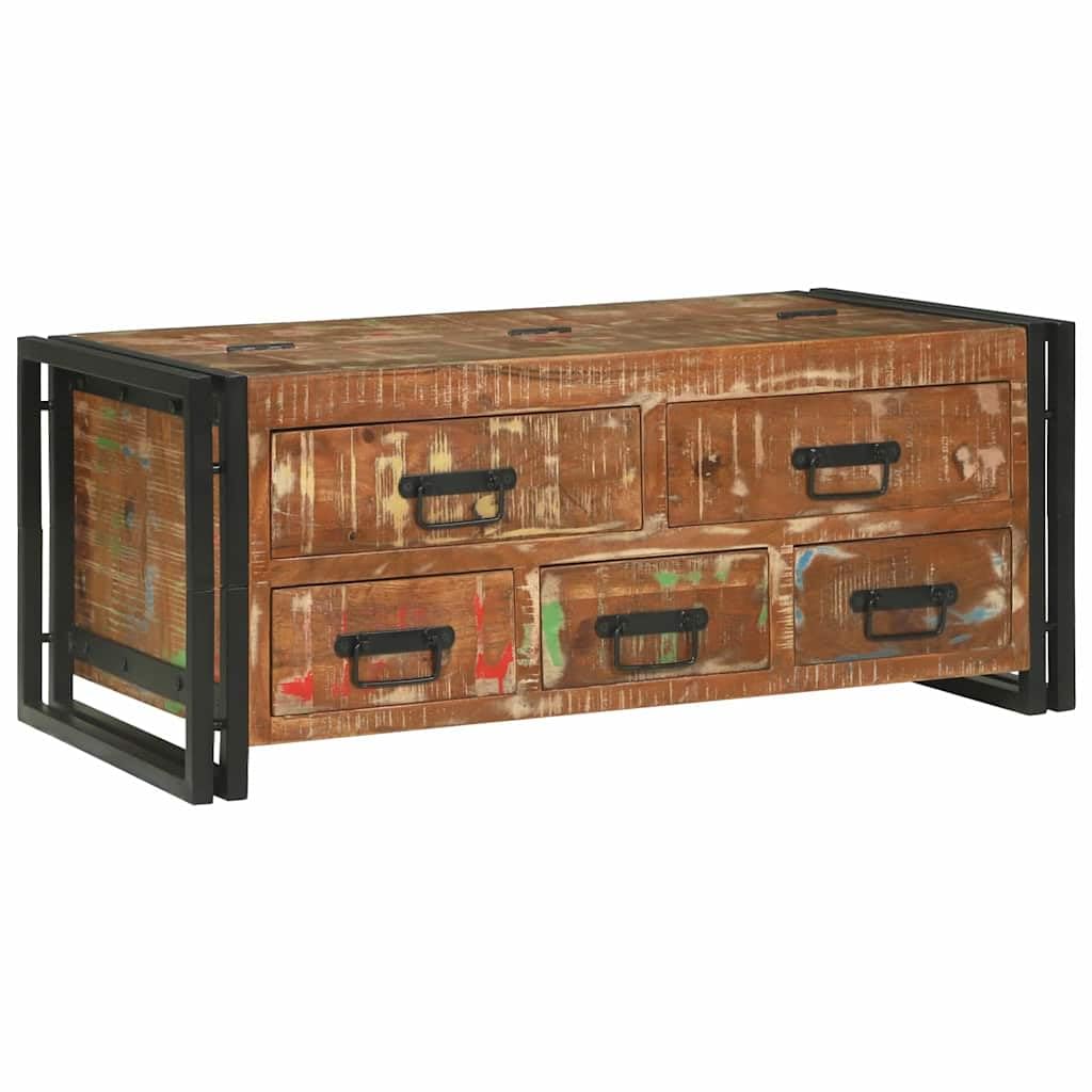 Table basse en bois massif 90x50cm résolvant le manque de rangement dans votre salon