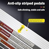 2.6M Telescopic Ladder 8.5FT Extendable Portable Folding Ladder - Multi-Purpose Folding Ladder Aluminium Telescoping Ladder for Home Indoor Outdoor, Max Load 330lb/150kg - Image 5