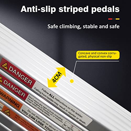 Telescoping Ladder,Aluminum Extension Ladder With 2 Roof Detachable Hooks,Lightweight Portable Collapsible Rv Ladder With Non-Slip Feet,Attic Ladder For Home,Outdoor Use 330Lbs Max Capacity 20Ft 6.2M #TOP5