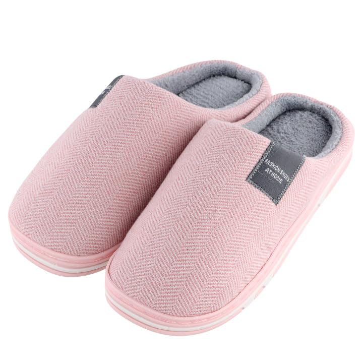 Amexo Zapatillas de Casa Cómodo Unisex, Pantuflas Cálido de Invierno, Zapatillas de Felpa Suave (Rosa, Adulto, Mujer, 38, Números (rango), Sistema tallas calzado EU, 39, mediano)