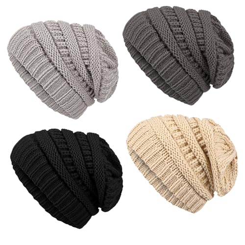Bonnet surdimensionné en tricot pour éviter le froid aux oreilles en hiver