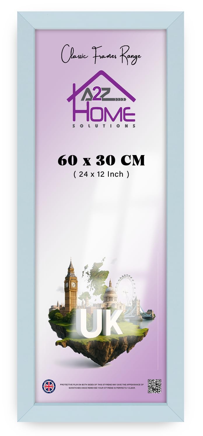 A2Z Home Solutions® Large Wall Picture Frame Stunning Look Quality Backing Landscape & Portrait Display Photo Frame For Wall Poster Canvas Painting Certificate Art Gallery (30x60 cm, Light Grey)