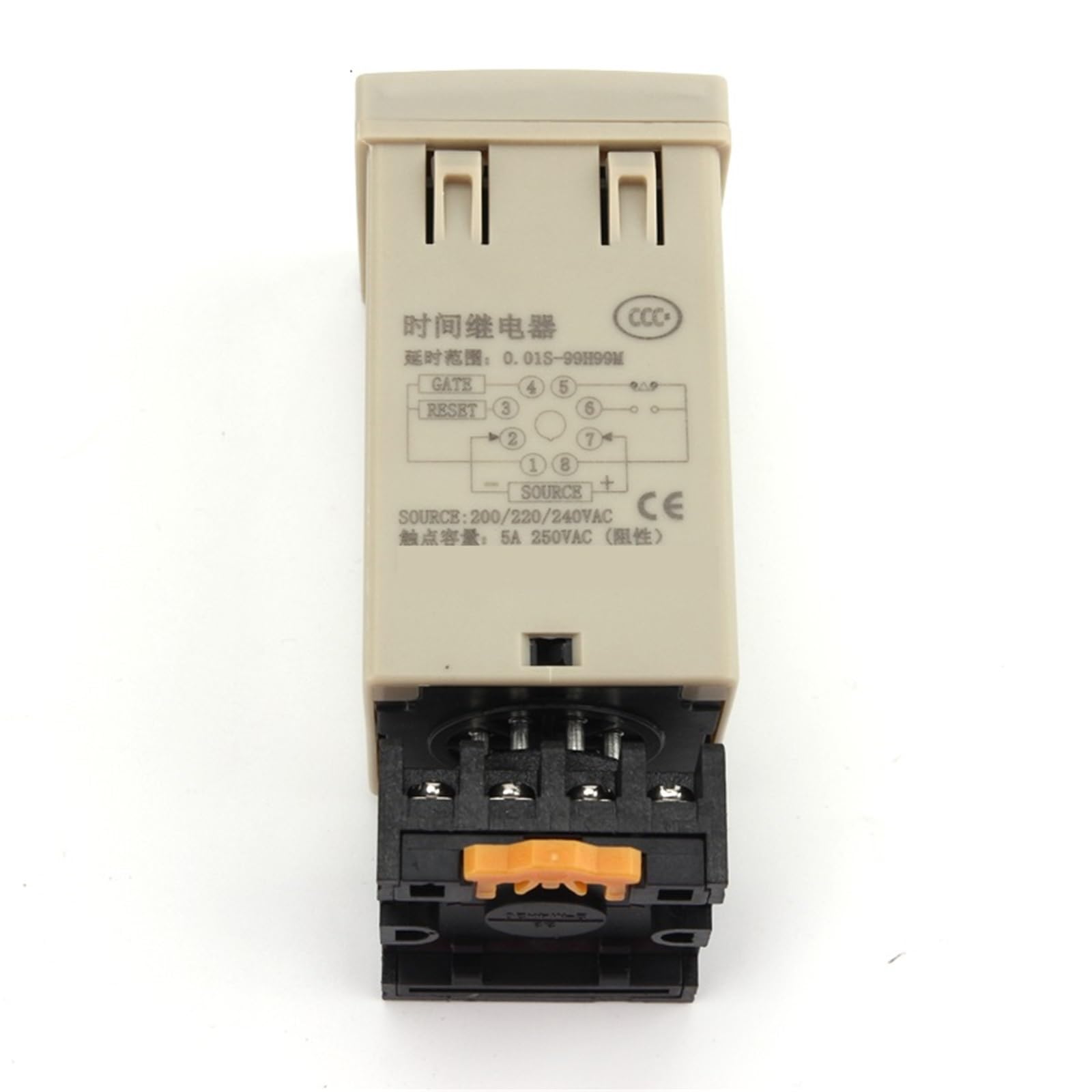 DH48S-1Z cyfrowy programowalny przełącznik przekaźnika czasowego LED z podstawą gniazda 12 V 24 V 220 V 380 V timer opóźnienia 0,01 S-99H99M (DCAC24V)