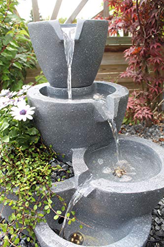 Solar Gartenbrunnen Botana warmweiß Springbrunnen Solarbrunnen mit LED Beleuchtung bepflanzbar Terrassenbrunnen Wasserspiel Solargartenbrunnen – Bild 4