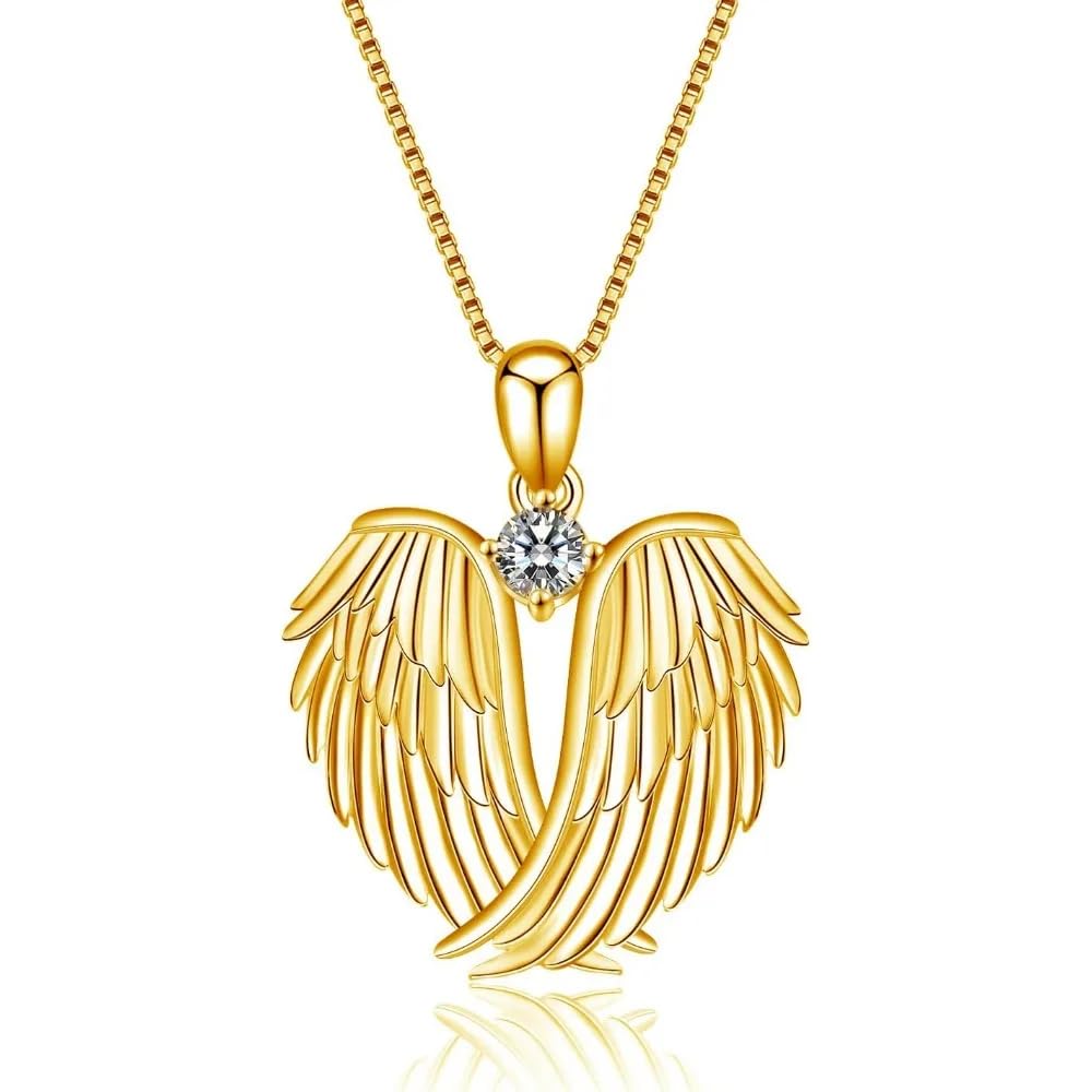 Pendentif ailes d'ange d'exception et sa pierre de naissance raffinée
