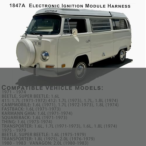 Image of 1847A Electronic Ignition Module Waterproof Compatible with Volkswagen VW Bosch 009 1971-1983 Beetle Karmann Ghia Squareback Transporter Rabbit Dasher Scirocco Vanagon Jetta 412 1.6L-2.0L