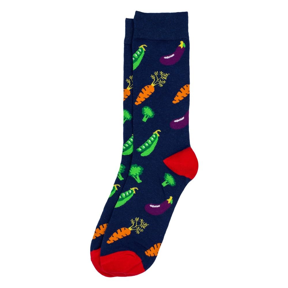JOE COOL Mens Cotton & Spandex Socks Down The Allotment in Navy Blue