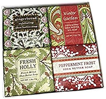 Shea Butter Soap Sampler - Boxed Set of 4 Assorted Scents (Christmas Holiday 3)