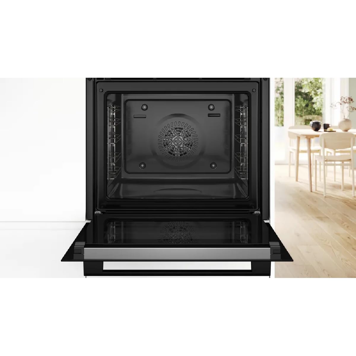 Bosch HBA574BB3 Serie 4 Forno da incasso 60 x 60 cm, pulizia auto pirolisi, controllo display LED, programmi automatici, pulizia idrolitica, aria calda 3D per cottura uniforme, nero