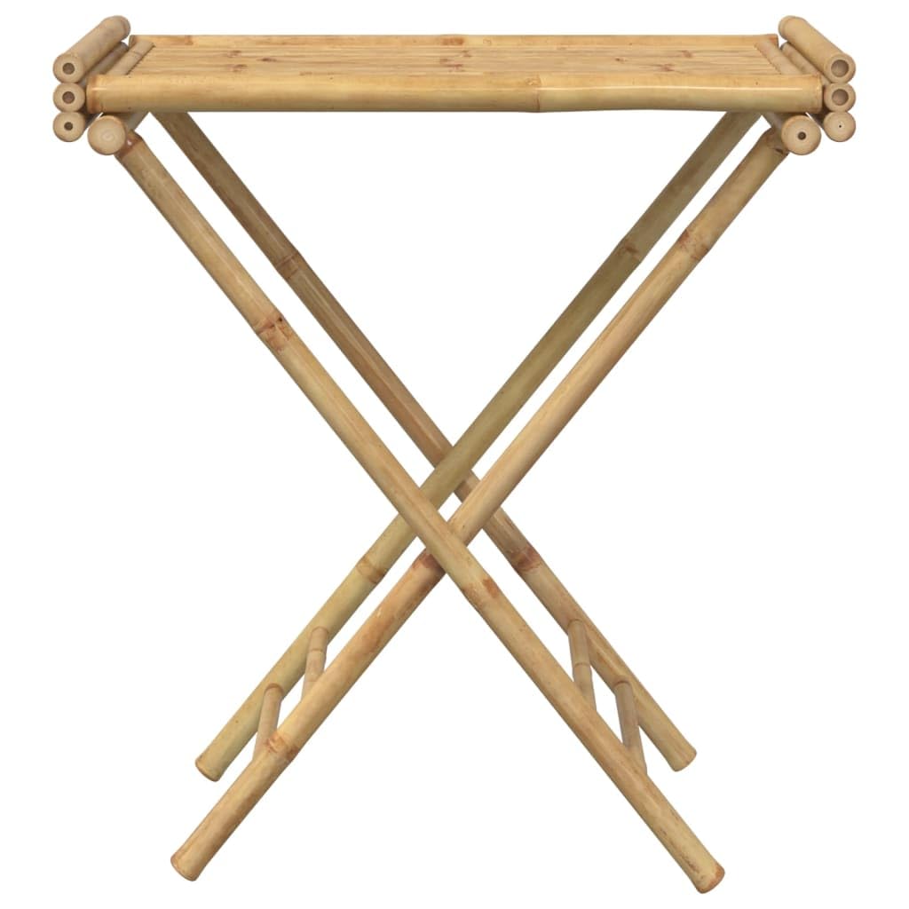 Mangloder Bambus Tabletttisch klappbar 70,5 x 42,5 x 80 cm, faltbar und tragbar, beistelltisch für terrasse, balkontisch, campingtisch, Wohnzimmer, platzsparend für Outdoor
