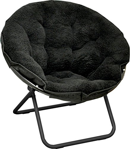 Urban Shop Sherpa Saucer Chair, Black