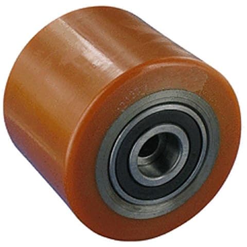 Hubwagenwalze 85 mm Breite 80 mm Achse 20 mm Stahlkern Bereifung Polyurethan Räder Rollen Hubwagen Ersatzrolle Cover