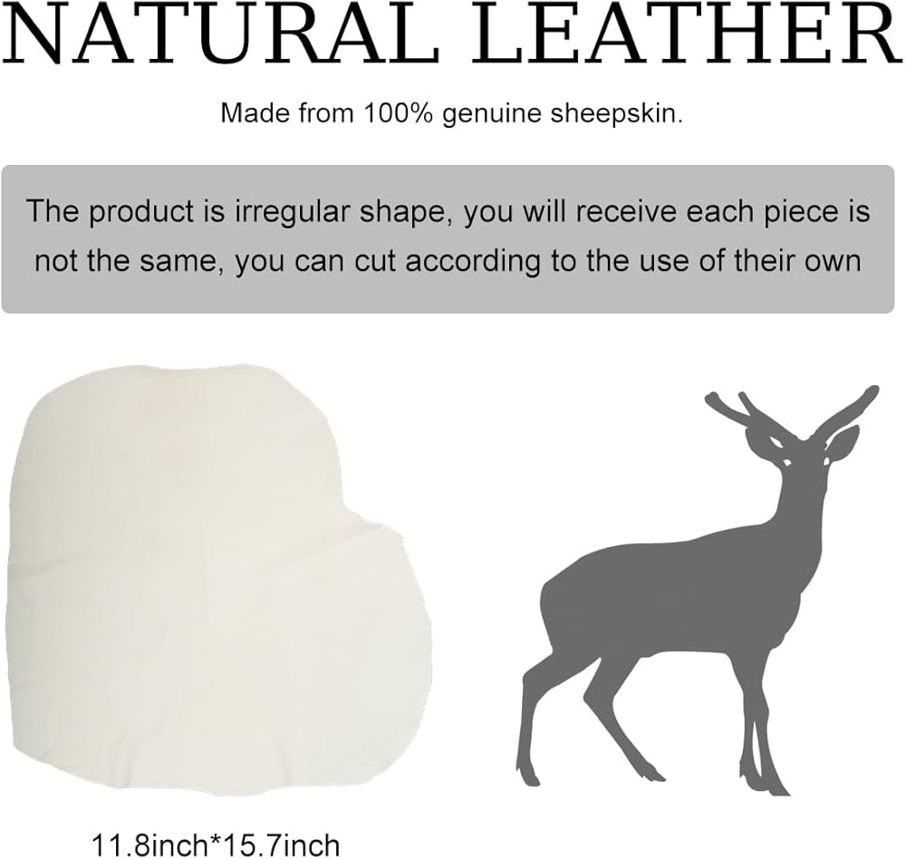 Toumett Chamois Leathers For Cars,40x65cm Soft Shammy Leather Cloth