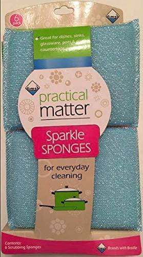 Practical Matter Sparkle - Juego de esponjas (6 unidades), multicolor