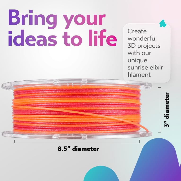 Image of Cookiecad PLA Filament Iridescent Rainbow, Sunrise Elixir, 1.75mm 1kg