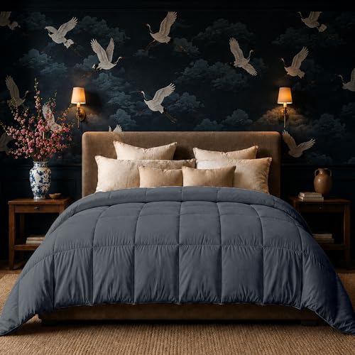 HomeSmart Weighted Comforter Queen Size 40 lbs, 3X More Fluffy Than A Weighted Blanket, Heavy Comforter, Soft Breathable Fabric, Heavy, Grey