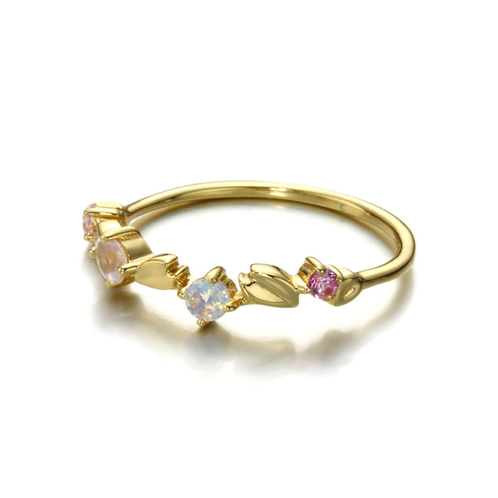 Beydodo Anillo de Boda Oro Amarillo Mujer 9 14 18Kilates con Redondo con Cristal, Anillos de Mujer de Boda Oro