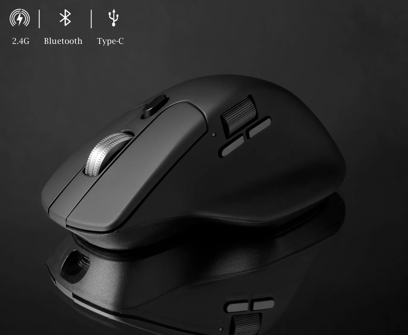 Keychron M6 8K Wireless Bluetooth/2.4 GHz/Kabelgebundene Optische Maus,8000Hz Leichtgewicht 86g Programmierbarer PixArt 3950 Sensor 26K DPI/ 650 IPS Für Windows Mac Linux (Schwarz)